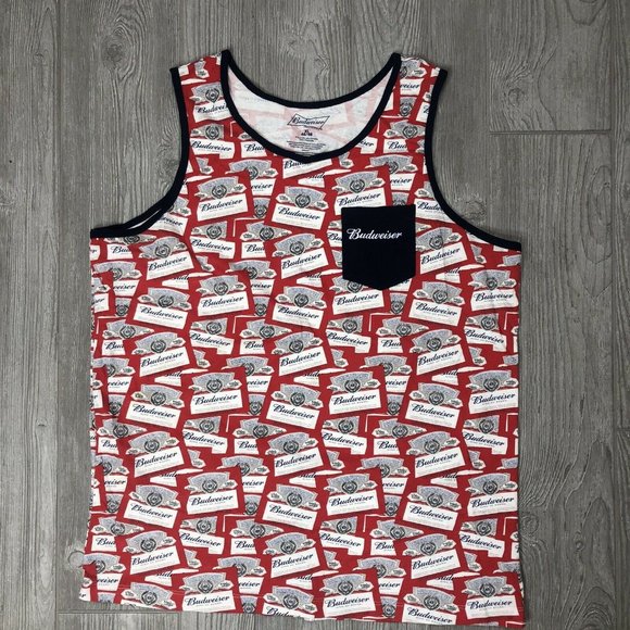 Budweiser Other - Budweiser Beer Graphic Logo Tank Budweiser Jersey